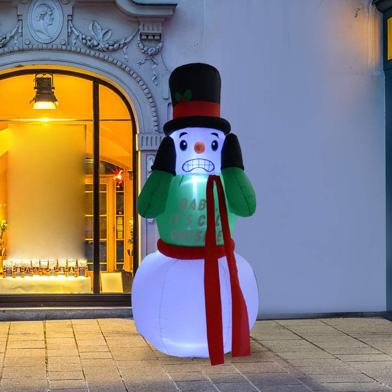 The Holiday Aisle Outdoor Shivering Snowman Animated Airblown Christmas Lawn Inflatable